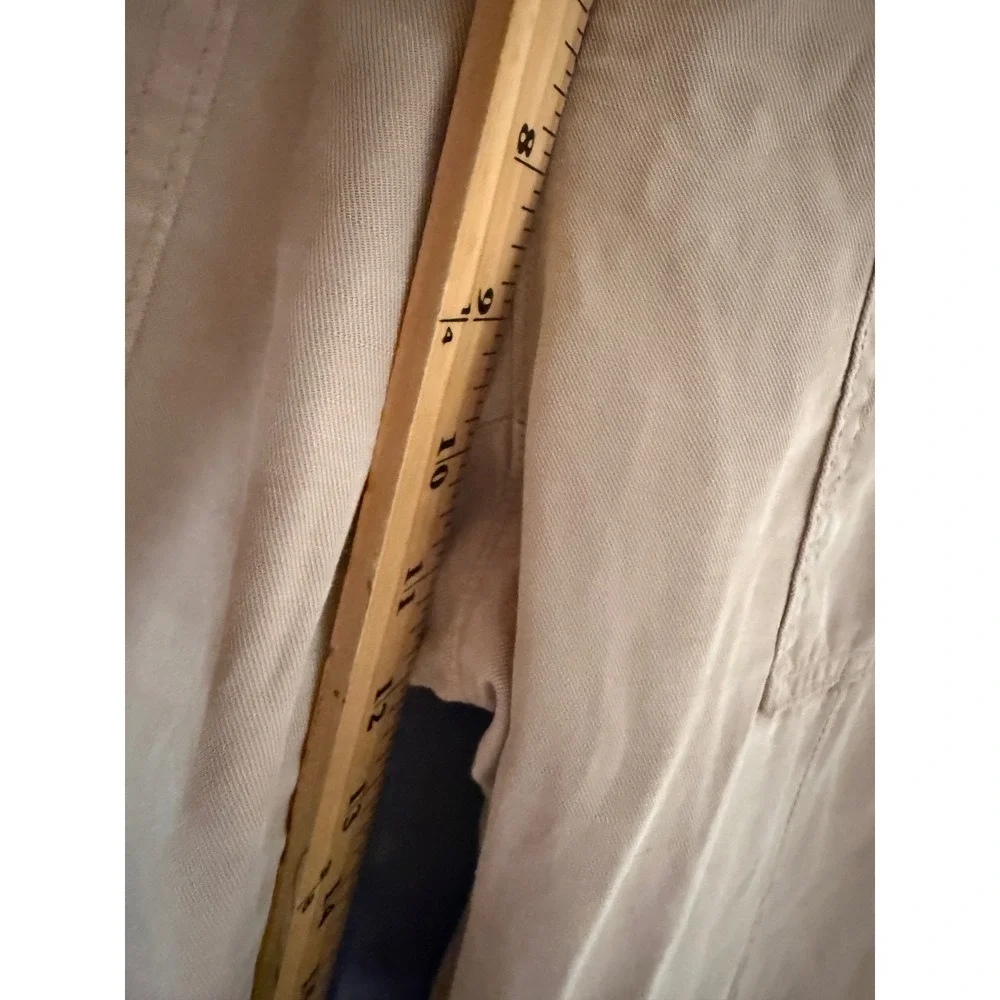 Banana Republic Women Khaki Lyocell Linen Utility Paperbag‎ Pants Size 6 Tan